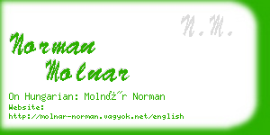 norman molnar business card